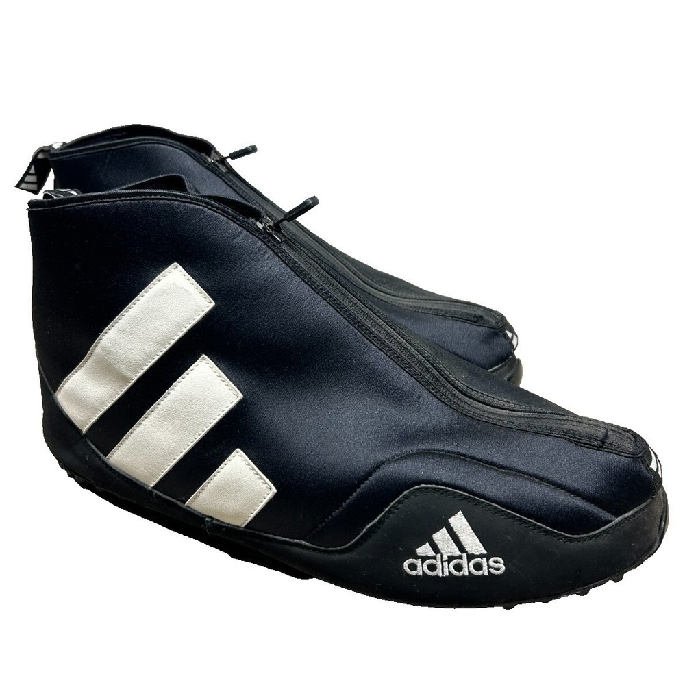 Vintage‎ Adidas Zip Up Sneakers Mens 13.5 Black White Futuristic Cybercore 2000s